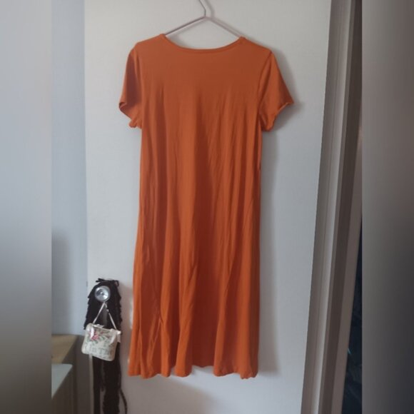 GUDRUN SNOJEN Organic Stretch Cotton Orange Dress M - Picture 2 of 4